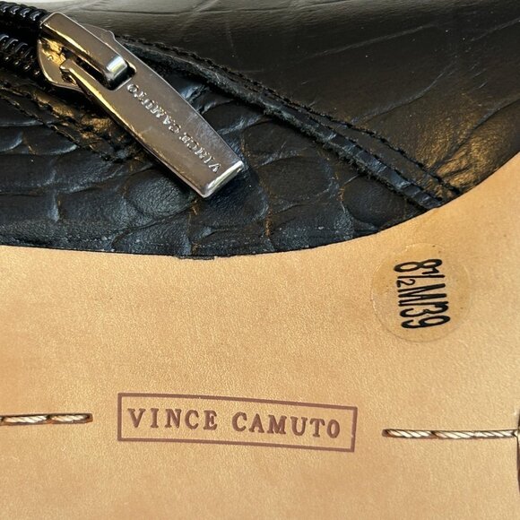 Vince Camuto Boots Womens Size 8.5 Croco Shine Leather VC-ALLOST Stiletto Heel - Picture 10 of 16